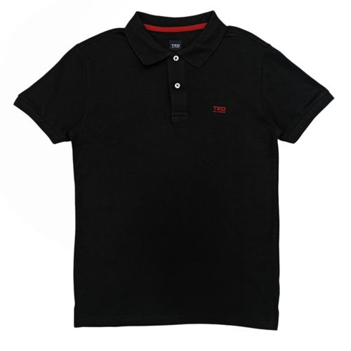 Camisa tipo polo negra sólida
