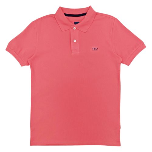 Camisa tipo polo rosa sólida