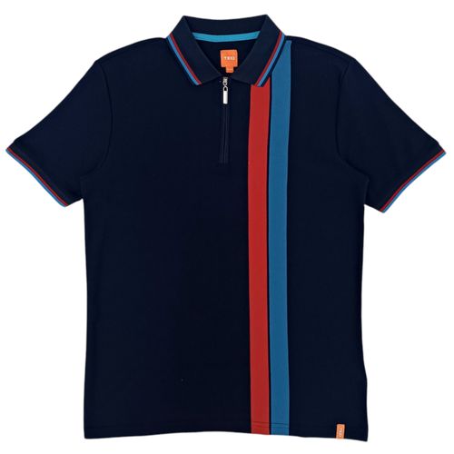 Camisa tipo polo navy estampada