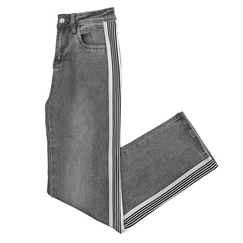 Straight jeans gris sólido