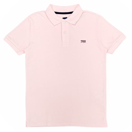 Camisa tipo polo rosa sólida