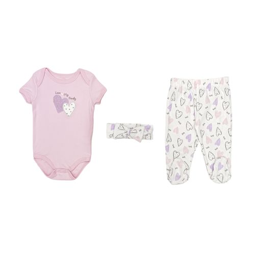 Pijama estampada bicolor de 3 piezas