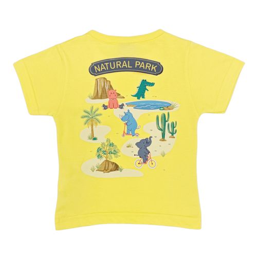 Camiseta amarilla estampada