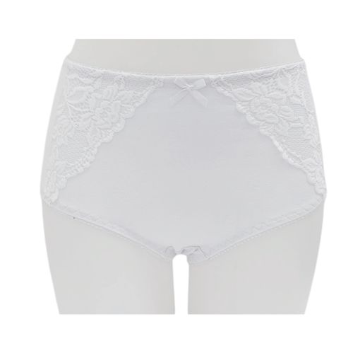 Panty hi cut blanco con encaje