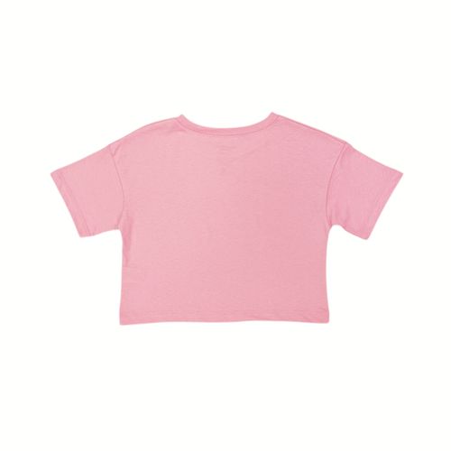 Blusa crop rosa estampada