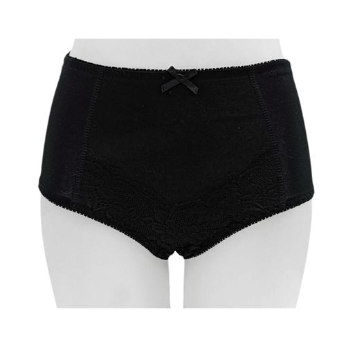 Panty hi cut negro con encaje