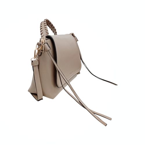 Cartera satchel beige con textura