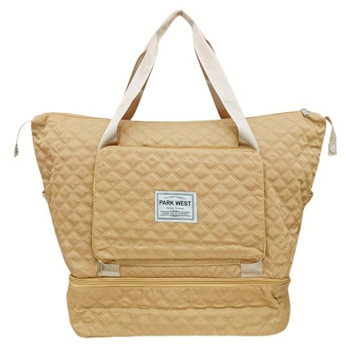 Bolso tote beige con textura