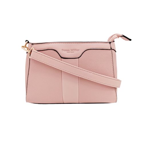 Crossbody rosa con textura