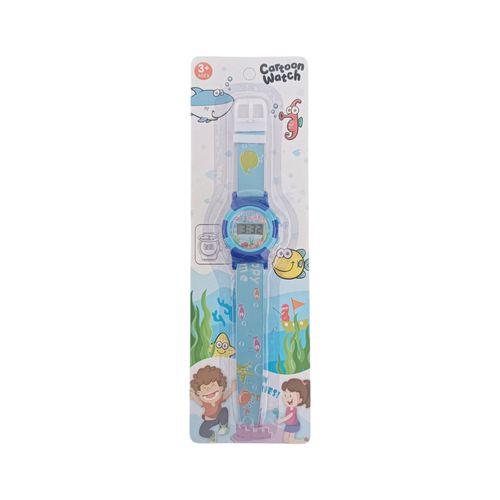 Reloj infantil azul con textura