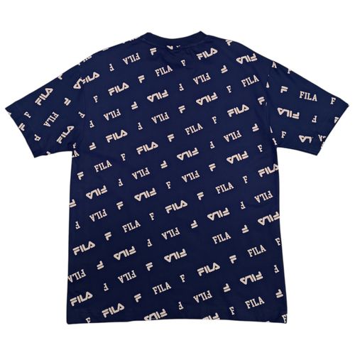 Camiseta azul estampada