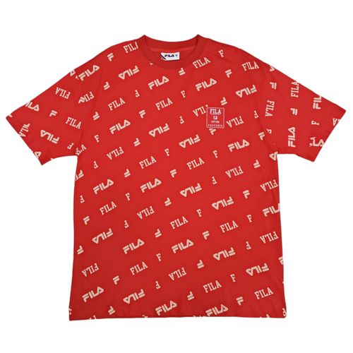 Camiseta roja estampada