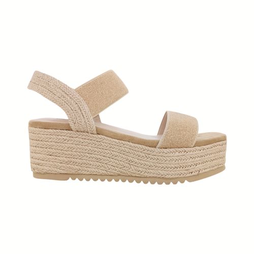 Sandalias de plataforma beige con textura