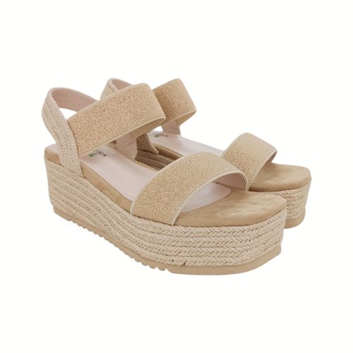 Sandalias de plataforma beige con textura