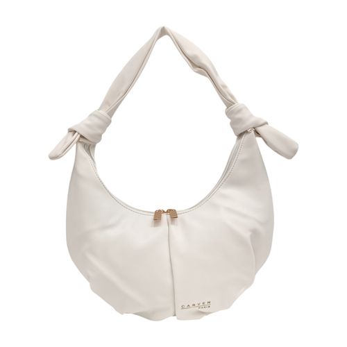 Cartera satchel blanca sólida