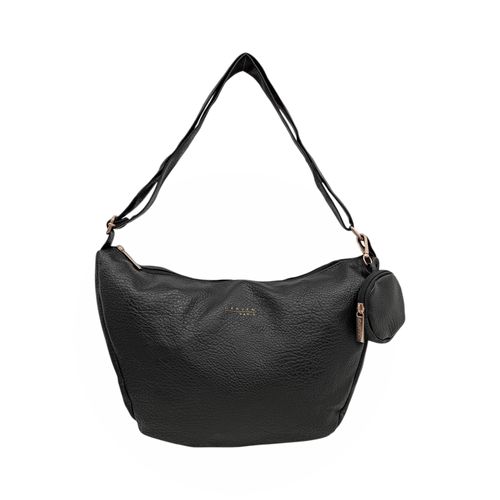 Cartera satchel negro sólida