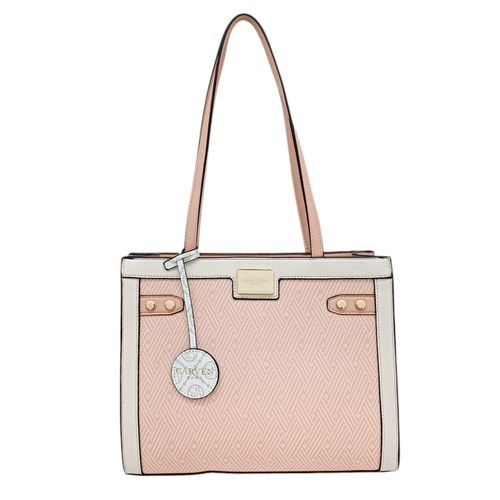 Cartera tote rosa estampada