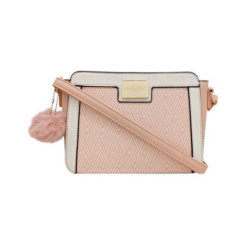 Cartera crossbody rosa estampada