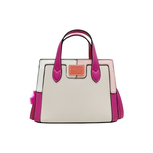 Cartera satchel bicolor con textura