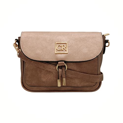 Cartera crossbody café sólido