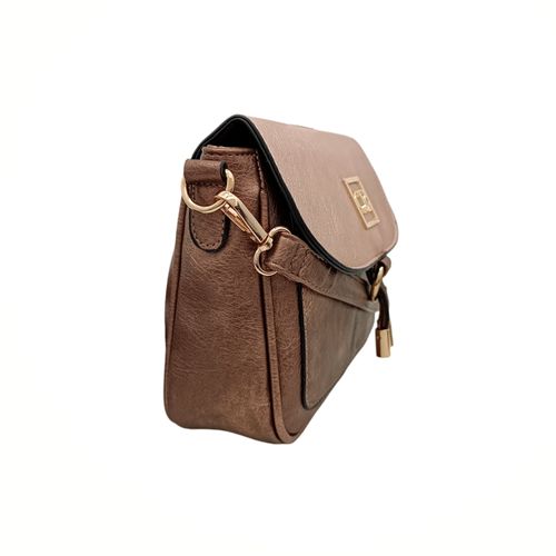 Cartera crossbody café sólido