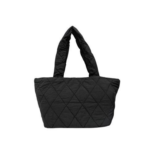 Cartera satchel negra con textura