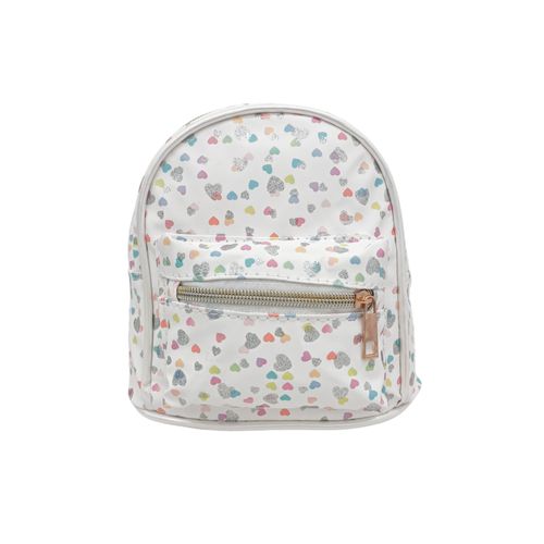 Backpack blanca estampada para niña