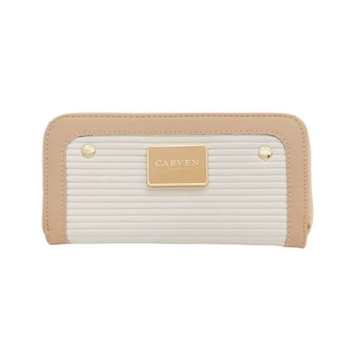 Billetera bicolor con textura para mujer