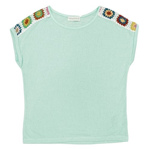 Blusa verde menta sólida para mujer
