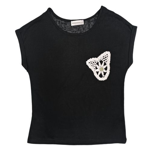 Blusa negra sólida para mujer