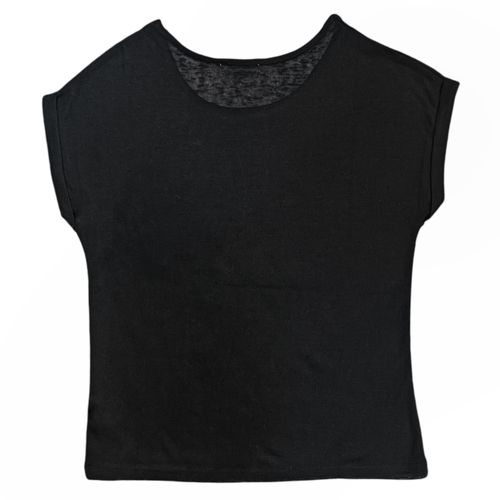 Blusa negra sólida para mujer