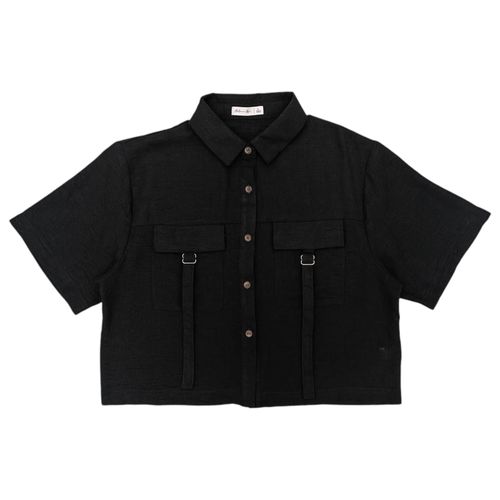 Blusa crop negra para mujer