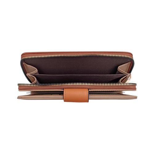 Billetera zip around café para mujer