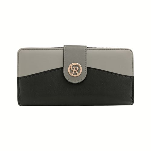 Billetera zip around negra para mujer