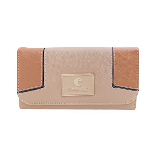 Billetera trifold bicolor para mujer