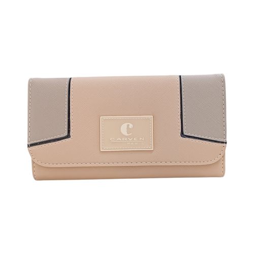 Billetera trifold bicolor para mujer