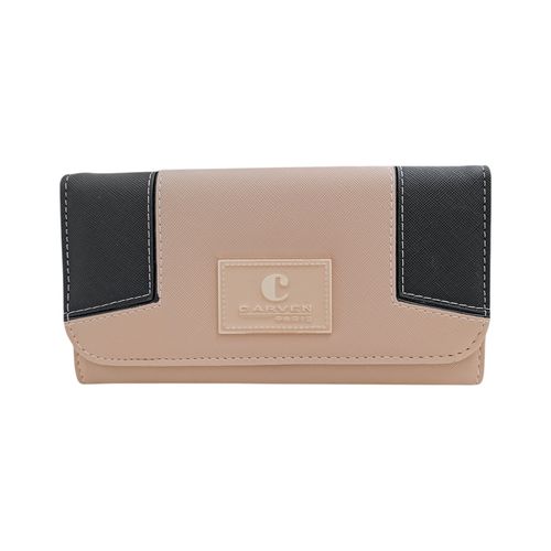 Billetera trifold bicolor para mujer