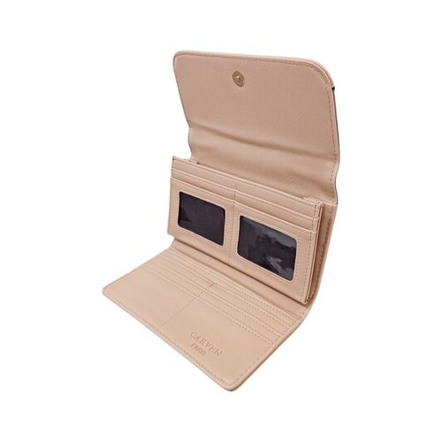 Billetera trifold bicolor para mujer