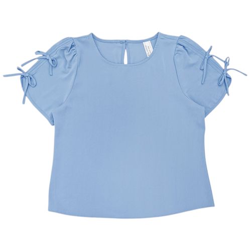 Blusa celeste sólida para mujer
