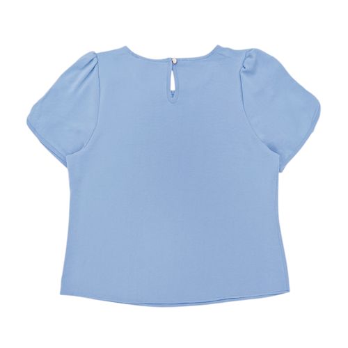 Blusa celeste sólida para mujer