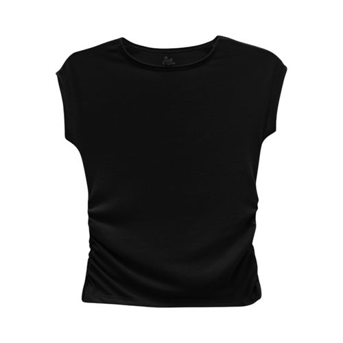 Camiseta negra sólida para mujer