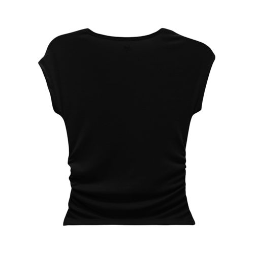 Camiseta negra sólida para mujer