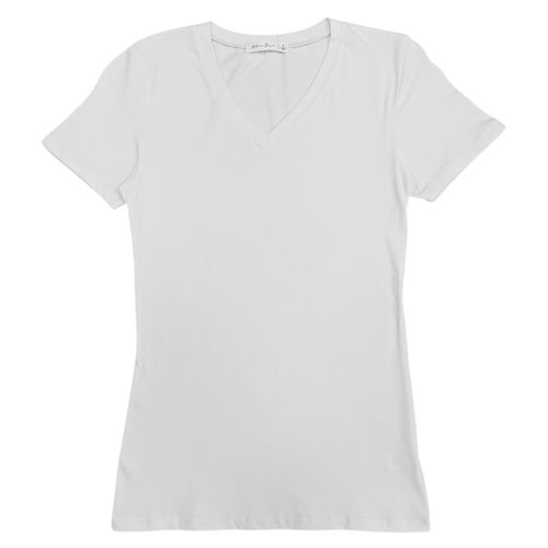 Camiseta blanca sólida para mujer