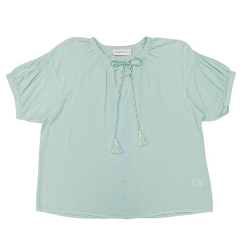 Blusa con textura celeste para mujer