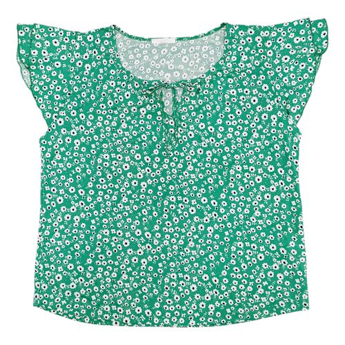 Blusa verde estampada para mujer
