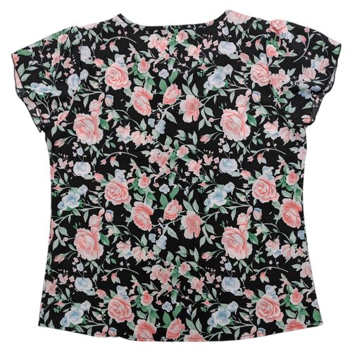 Blusa estampada negra para mujer