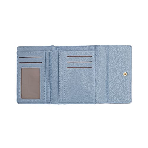 Billetera trifold celeste para mujer