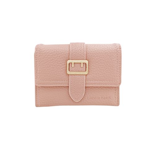 Billetera trifold rosa para mujer