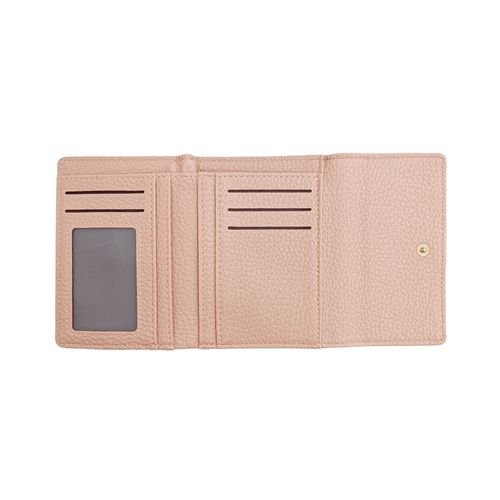 Billetera trifold rosa para mujer