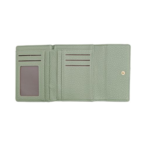 Billetera trifold verde para mujer